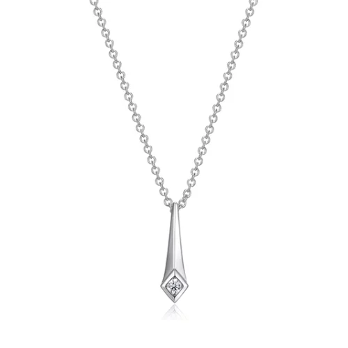 Diamondlite Cubic Zirconia 13x4mm Star Point Pendant - Silver