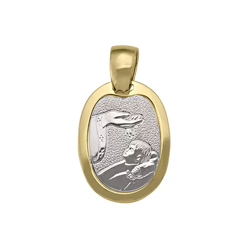 18K Two Tone Baptism Pendants - 2.0 gm