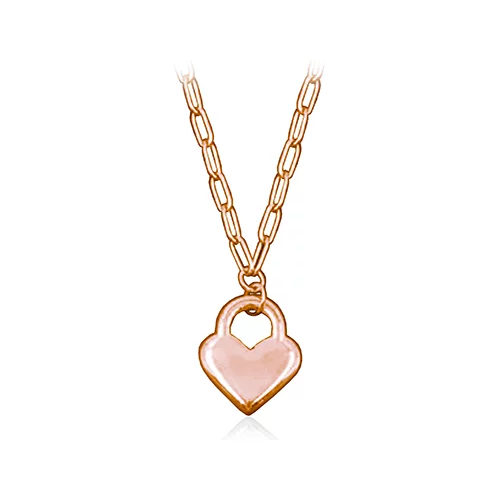 CJ Steelx Lock Heart Pendant - Rose Gold