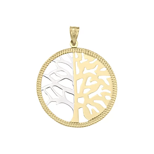10K Gold and Silver Round Shaped Pendants