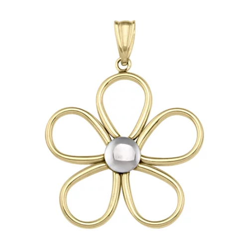 10K Flower Fashion Pendants - Gold