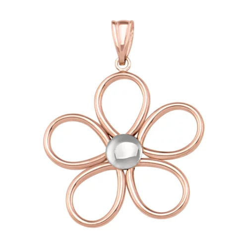 10K Flower Fashion Pendants - Pink Rose Gold