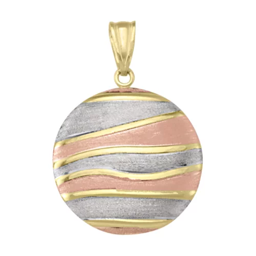 10K Dual Tone Wave Fashion Pendants