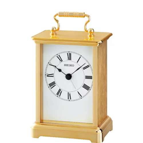 Horloge de cheminée Seiko QHE093G - Or et blanc