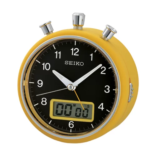 Réveil de bureau Seiko QHE114Y - Jaune et Noir