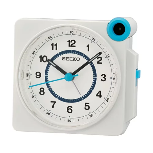 Réveil de bureau Seiko QHE183W - Blanc et bleu
