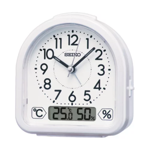 Seiko QHE191W Desk Alarm Clock - White