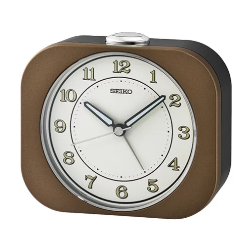 Seiko QHE195B Bedside Desk Alarm Clock - Brown