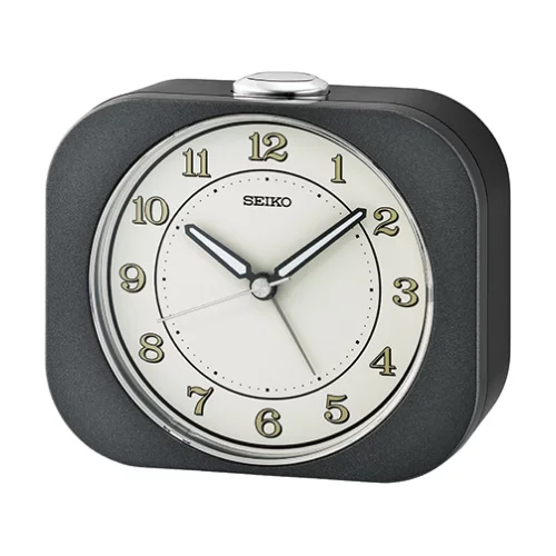 Seiko QHE195K Bedside Desk Alarm Clock - Black & white