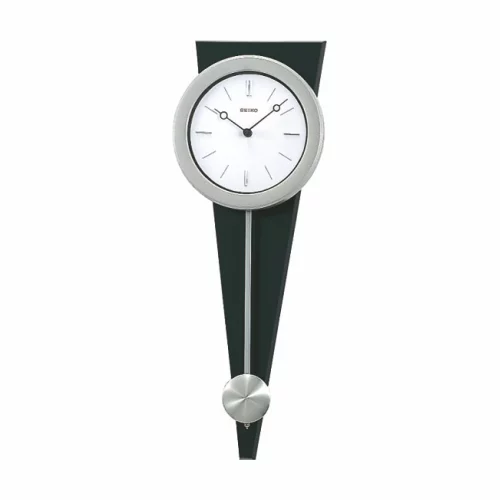Horloge murale à pendule Seiko QXC111S - Noir/Argent