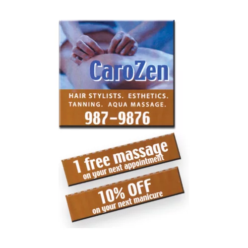 Aimant de coupon rectangulaire avec 2 coupons (3"x2")