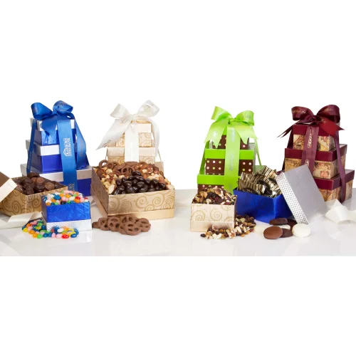 Tour de cadeaux sucrés et salés
