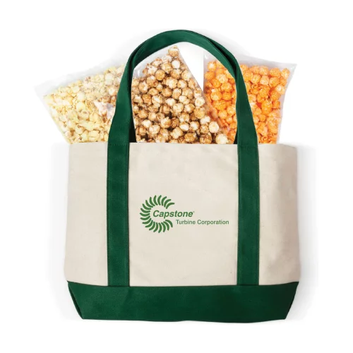 Ensemble cadeau sac fourre-tout en toile avec popcorn