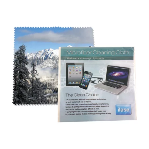 Chiffon en microfibre 6x6 avec carte personnalisée dans un sac