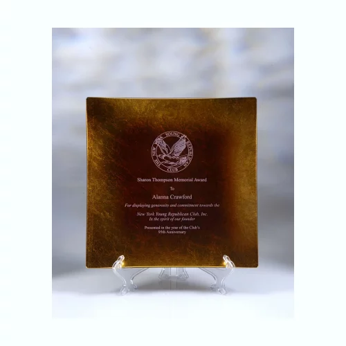 Eastlake Jade Glass Leaf Square Plate