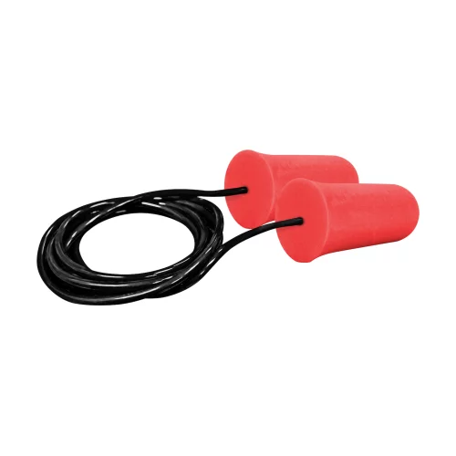 Bouchons d'oreilles jetables coniques Nano Bullet™ en mousse de polyuréthane souple avec cordon - SNR 28