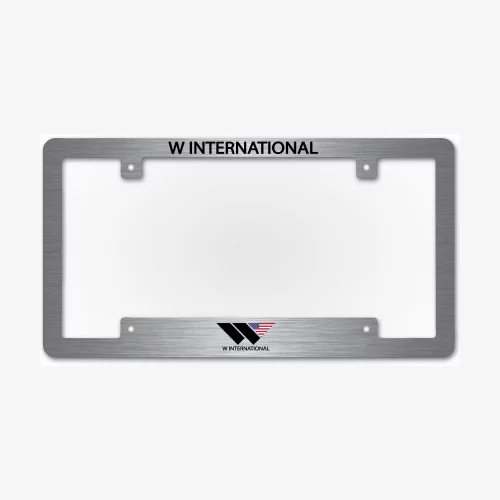 Cadre de plaque d'immatriculation en aluminium brossé