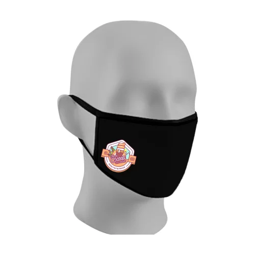 Masque facial en coton noir à double couche extensible