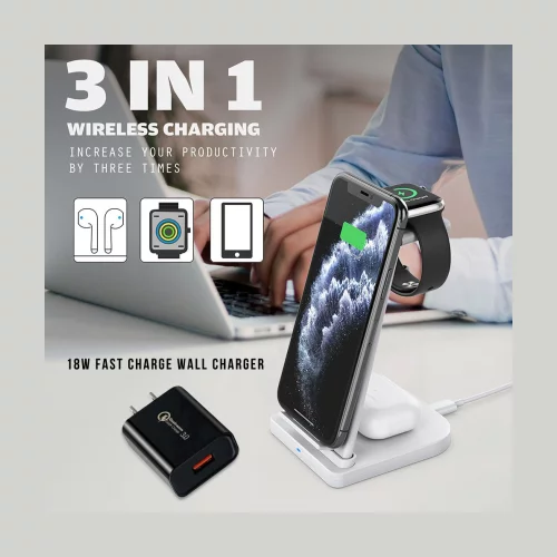 Chargeur sans fil 3-1 + chargeur mural 18W