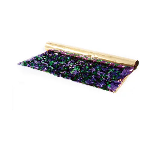 Victory Corps Mardi Gras Floral Sheeting (5 Yards)