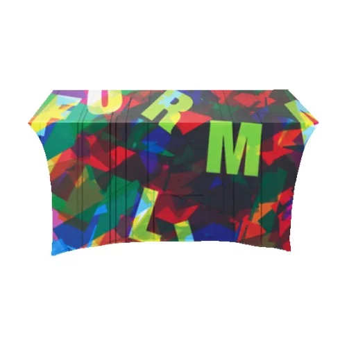 4' Stretch Open-Back Full Color Table Throw