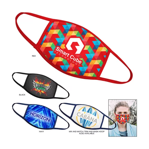 Masque facial protecteur en coton 100% entièrement sublimé de valeur plus E à E.