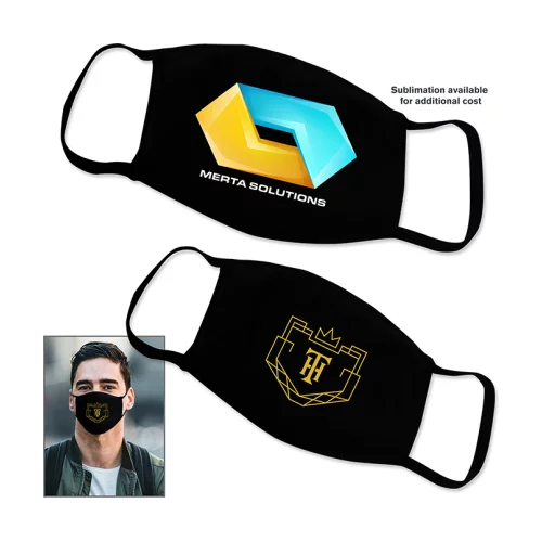 Masque facial de protection en coton 100% beurré noir