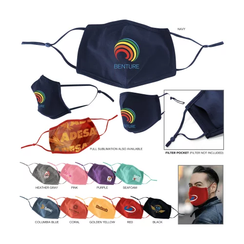 Masque facial protecteur en coton 100% ajusté