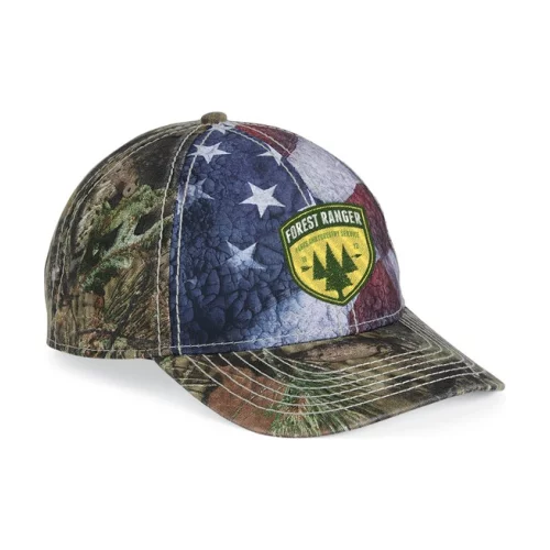 Outdoor Cap SUS100 Camo Cap w/Flag Sublimated Front Panels