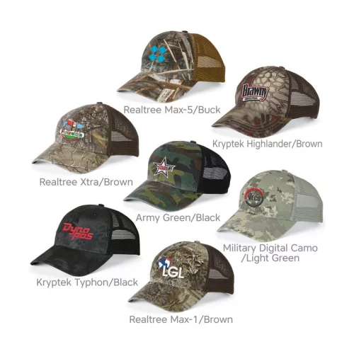 Richardson 111P Camo Washed Trucker Cap