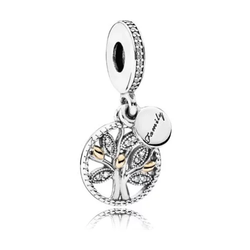 Family Heritage Dangle Charm - Clear CZ
