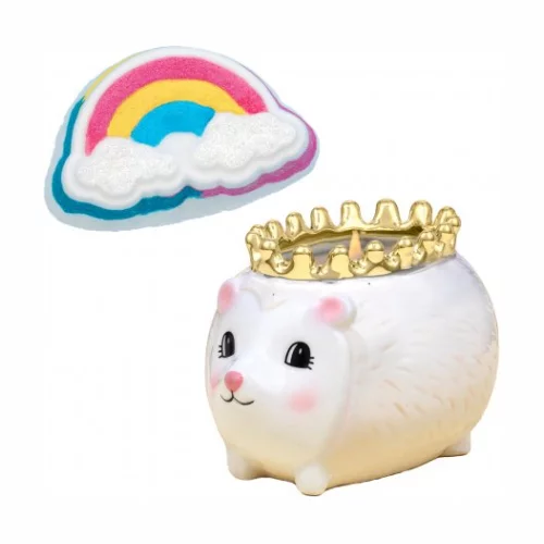 Rainbow Bath Bomb and Hedgehog Queen Candle Bundle - Multi