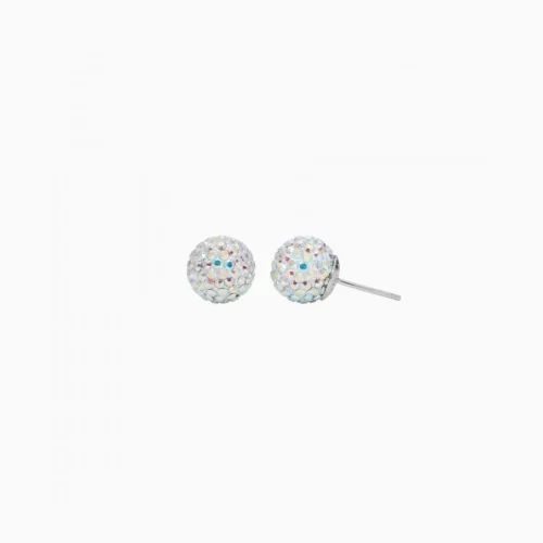 10mm Sparkle Ball Earrings - Aurora Borealis