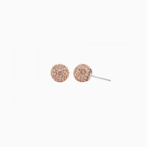 10mm Sparkle Ball Earrings - Rose Gold