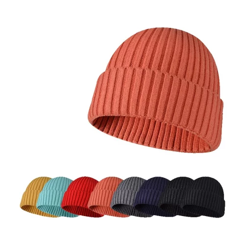 Custom Embroidery Thick Ribbed Knit Beanie