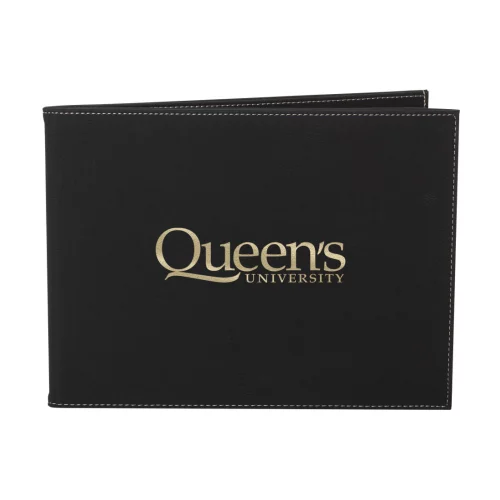 Porte-certificat en similicuir - 8½"x11" Noir/Or