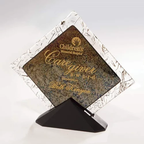 Fusion de diamants - Verre artistique/Ébène 8¼"x7¼"