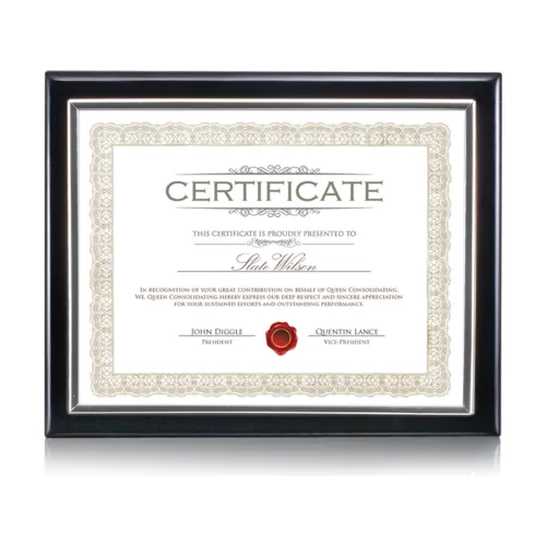 Porte-certificat Farnsworth - Noir/Argent 8½"x11"