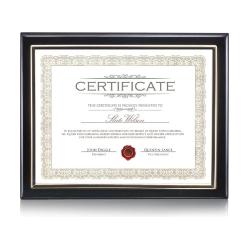 Porte-certificat Oakleigh - Noir/Or 8½"x11"
