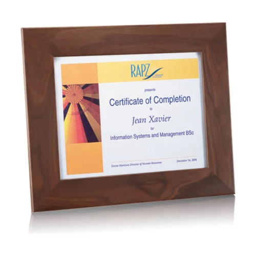 Titulaire du certificat de Bruxelles - Noyer 8½"x11"