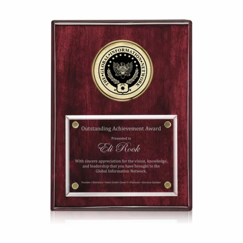 Jansenn Plaque - Rosewood/Gold 7"x9"