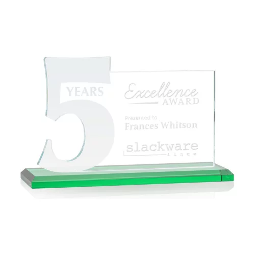Hazelton 5 Year Award - Starfire/Green 8" Wide