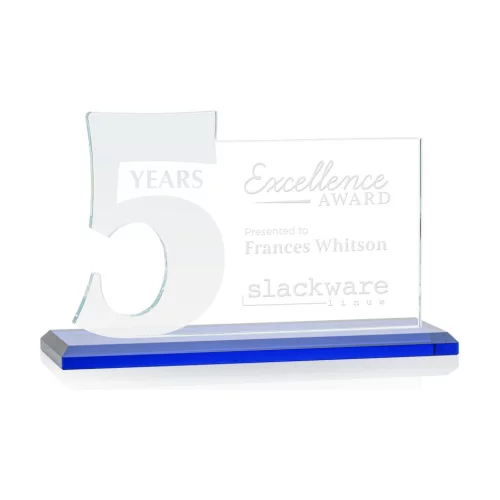 Hazelton 5 Year Award - Starfire/Blue 8" Wide