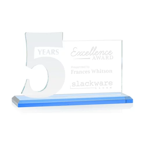 Hazelton 5 Year Award - Starfire/Sky Blue 8" Wide