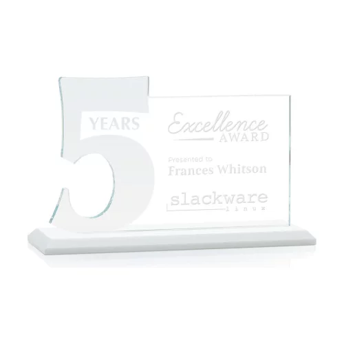 Hazelton 5 Year Award - Starfire/White 8" Wide