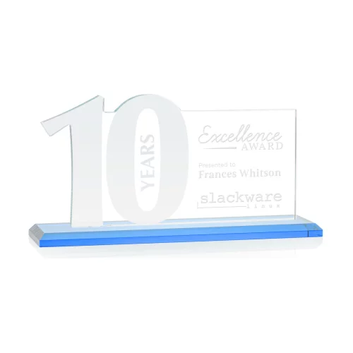 Hazelton 10 Year Award - Starfire/Sky Blue 10" Wide