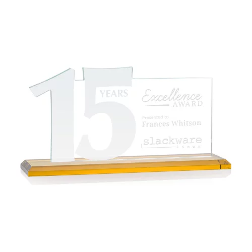 Hazelton 15 Year Award - Starfire/Amber 10" Wide