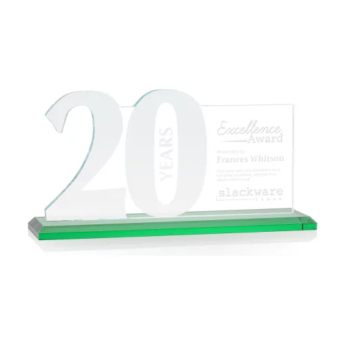 Hazelton 20 Year Award - Starfire/Green 10" Wide