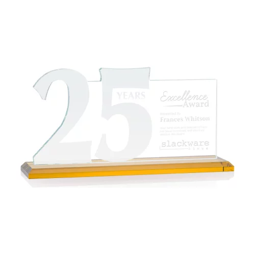 Hazelton 25 Year Award - Starfire/Amber 10" Wide