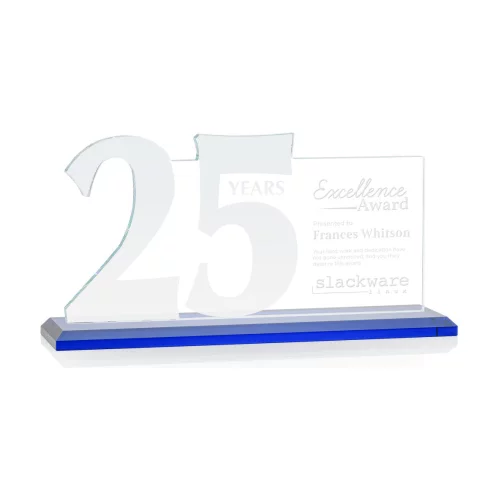 Hazelton 25 Year Award - Starfire/Blue 10" Wide